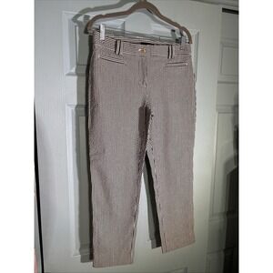 Ann Taylor Blue And White Stripe Seersucker Cropped Pants Sz 4